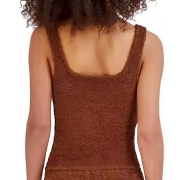 NEW! Steve‎ Madden Chenille Sleep Tank Top Brown XL $34 Polyester Square Neck - Picture 11 of 12